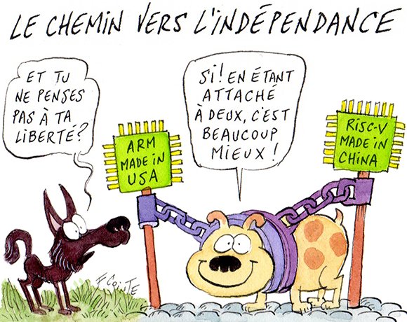 Dessin: RISC-V : quand l’indépendance de l’Europe passe par des processeurs… chinois